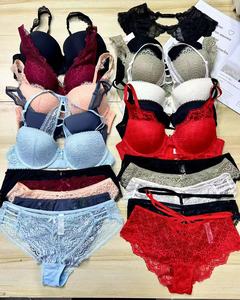 Low Price Inventory High-quality Girl’s Mixed European Lace Bra Set Sexy  Bra and Underwear Two Pieces